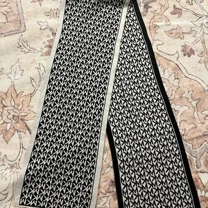 Michael Kors Black and White Logo Knit Scarf